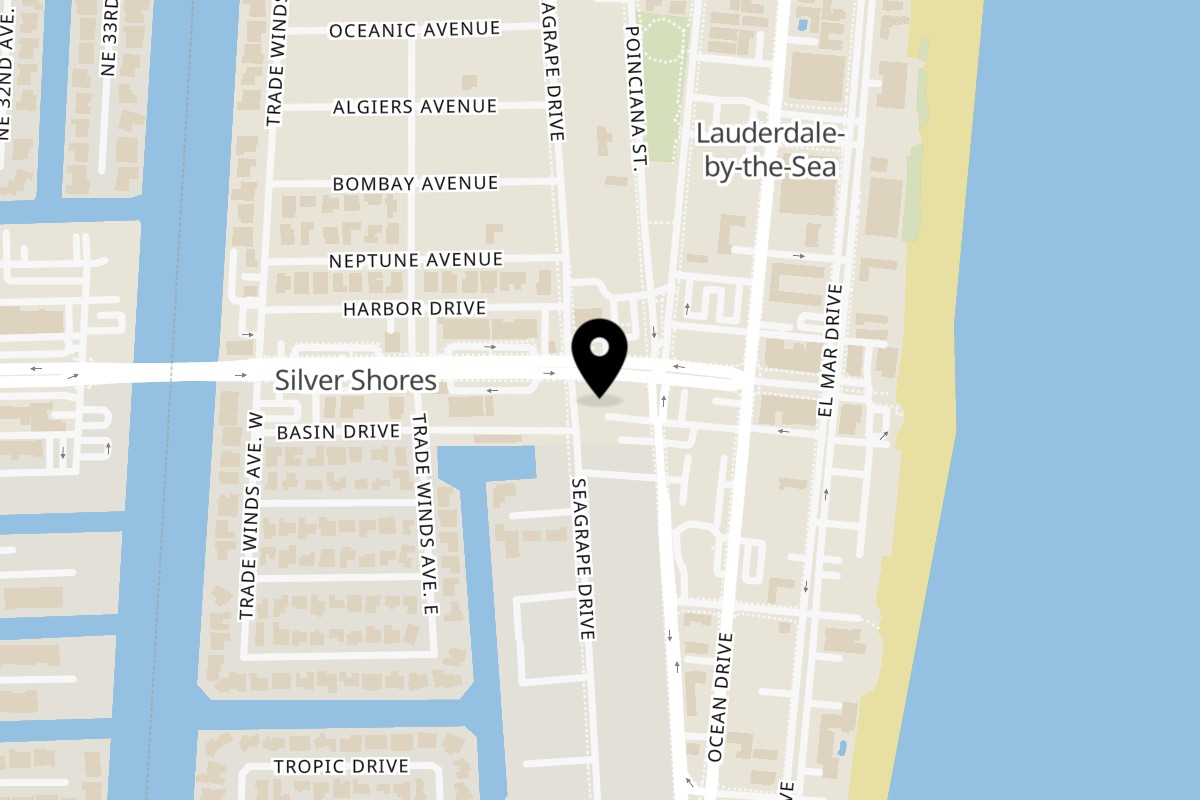 Map showing the location of Thai Song Authentic Thai Kitchen on 222 Commercial Blvd Suite 105 in Lauderdale-By-The-Sea